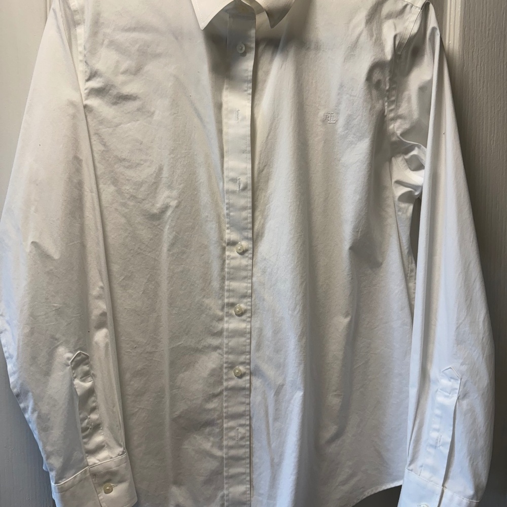 Stained collar/ Ralph Lauren White cotton shirt